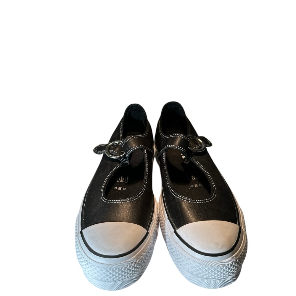 Converse Black Leather Mary Jane Shoes